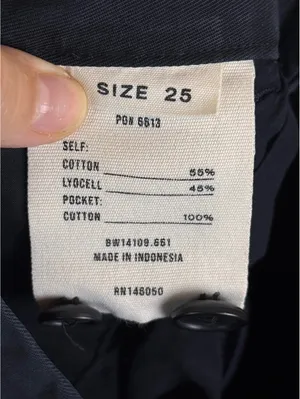 Buck Mason Women’s Black Straight Leg Cotton Lyocell Pants Size 25 Raw Hem thumbnail 12