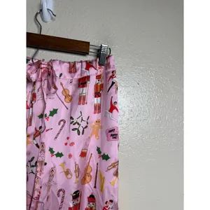 karen Mabon Pink Nutcracker Ballet Christmas Satin Pajama Pants size L thumbnail 5