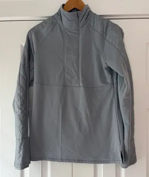 Athleta Womens Gray Quilted Hybrid Quarter Zip Pullover Sweatshirt Size M‎ thumbnail 1