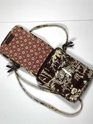 Vera Bradley Mini Hipster Crossbody Brown Imperial Toile Retired Quilted Bag thumbnail 10
