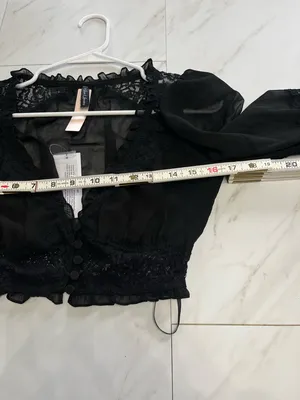 NWT For Love & Lemons Black Lace Freya Blouse top size XS thumbnail 6