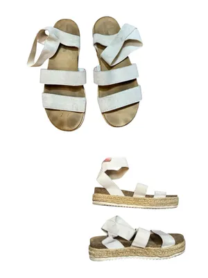 Cushionaire White Strappy Platform Sandals Size 9 thumbnail 1
