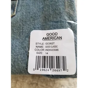 Good American Good Classic Skinnyish Fit Distress Indigo Hi-Rise Jeans Sz 14/32 thumbnail 11