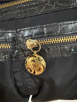 Y2K Brighton Black Crossbody Bag with Gold Hardware and leather/ leopard design thumbnail 8