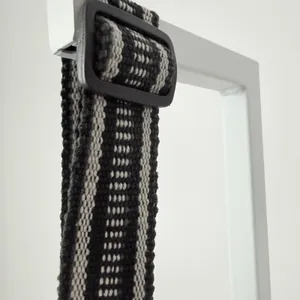 Black‎ Gray Striped Woven Crossbody Bag Multi-Pocket Travel Purse Boho Grunge thumbnail 4