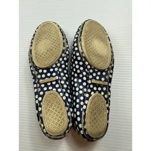 Tory Burch Reva Ballet‎ Flats Navy Blue White Polka Dot Logo Medallion Size 8.5 thumbnail 5