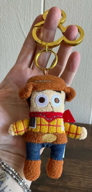 Rate Vintage 2010 Disney Toy Story Pook-a-Looz Woody plush keychain Keyring Fob thumbnail 1