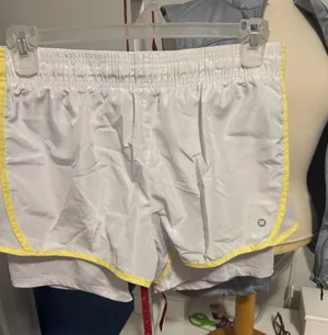 RBX White Athletic Shorts with Yellow Trim Size L thumbnail 1