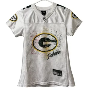 Reebok Green Bay Packers NFL Team Apparel‎ White Jersey Women Size Measured thumbnail 1