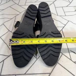 Sorel Joanie Wedge Sandals 10‎ Black Snake Embossed Leather Ankle Strap NL2852 thumbnail 8