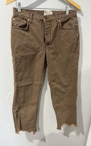 We The Free Free People Raw Hem Ankle Jeans Sienna Brown Sz 28 W thumbnail 1