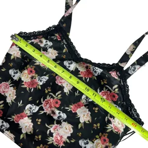 Hot Topic Skull & Flowers Satin & Lace Strappy Tank Top thumbnail 5