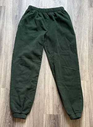 John Galt Brandy Melville Forest Green Fleece Track Pants Sweat Pants Joggers thumbnail 1