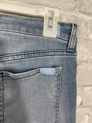 7 For All Mankind Light Blue Distressed The Skinny Jeans thumbnail 4