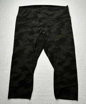 Lululemon Align High Rise Crop 21” Leggings Size 18 Heritage 365 Camo Green thumbnail 1