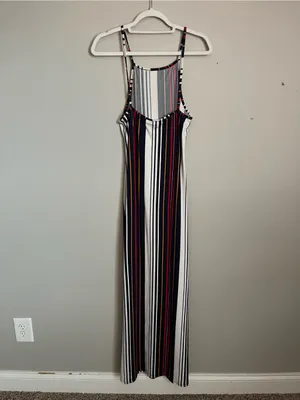 PUBLIK Striped Maxi Dress Sz L thumbnail 5
