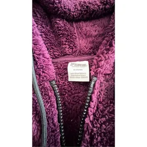 PINK - Victoria's Secret PINK Maroon Fuzzy Sherpa Pullover size M thumbnail 4