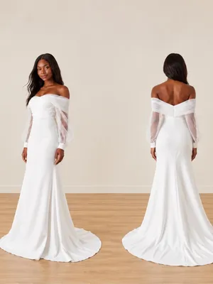 LULU's Long Sleeve Romantic Sexy Bridal Sophisticated Chic Elopement Gown thumbnail 2