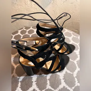 Sam Edelman Black Strappy Heeled Sandals party wedding prom event summer elegant thumbnail 14