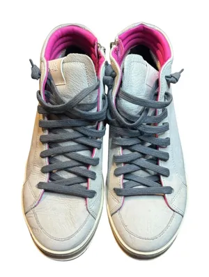 P448 Shoes Womens Size 7.5 Gray Leather High Top Zip Sneakers Casual Comfort thumbnail 1