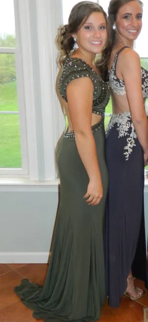 Green Embellished Mac Duggal Gown thumbnail 2