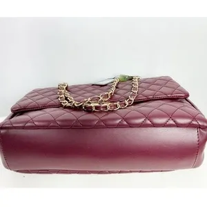 Badgley Mischka Vegan Leather Quilted Messenger Bag Chain Handle Purse thumbnail 5