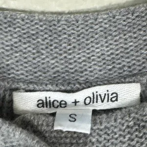 Alice & Olivia Grey Cashmere Y2K Sweater Womens S Chunky Buttons Fall Cardigan thumbnail 10