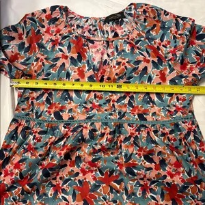Suzanne Betro Multicolor Floral Blouse with Bell Sleeves SZ M thumbnail 5