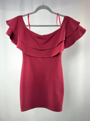 By The Way. Revolve Off the Shoulder Ruffle Mini Dress in Burgundy Size XXS‎ thumbnail 3