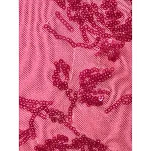 Lulus Pink Floral Sequin Strapless Tiered Ruffle Mini Dress XS NWT Homecoming thumbnail 2