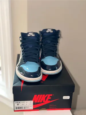 Nike Air Jordan 1 High OG UNC Patent Women’s 8.5 w/ Box thumbnail 2