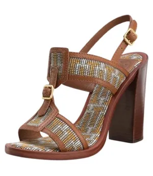Tory Burch Florian Aztec Block Heel Sandal Size 8 thumbnail 1