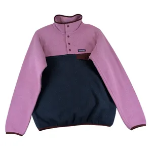 Patagonia Synchilla Lightweight Snap-T Pullover Pink Navy 25455 Womens Small thumbnail 1