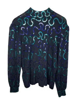 Vintage St. John for Neiman Marcus Black Long Sleeve Sequin Top 12 thumbnail 1
