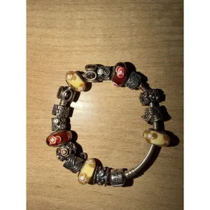 Authentic Pandora Stg Silver Bracelet 16 Genuine Charms Murano 925 thumbnail 6