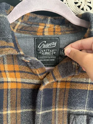 Grayers Heritage Men’s Large Flannel Shirt Button Up Long Sleeve Orange thumbnail 2