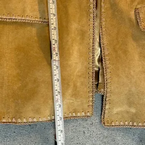 Terry Lewis Classic Luxuries Suede‎ Leather Pant Suit Blazer Set Camel Tan Sz L thumbnail 13