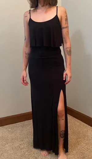 Charlotte Russe Black Ruffle Maxi Dress thumbnail 1