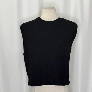 COACH Crewneck Sweater Vest Black Embroidered Organic Cotton Wool Cashmere Large thumbnail 10