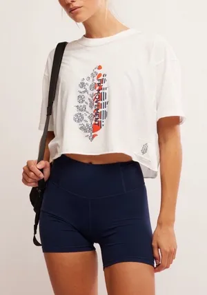 NWT Free People Movement Inspire Logo Tee White thumbnail 1