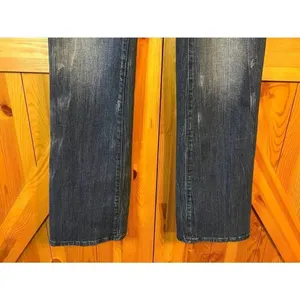 Rock 47 by Wrangler Low Rise Bootcut Dark Wash Jeans Distressed Size 32 READ (88 thumbnail 3