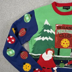 Blizzard Bay Ugly Christmas Sweater Adult LG Santa Mrs Claus Pickleball Holiday thumbnail 3
