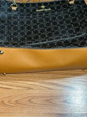 Nanette Lapore Brown Monogram Shoulder Bag with Tan Accents and Chain Handles thumbnail 3