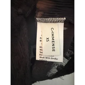 Commense Black Sheer Eyelash Textured‎ Button Up Top Long Flare Sleeve XS thumbnail 7