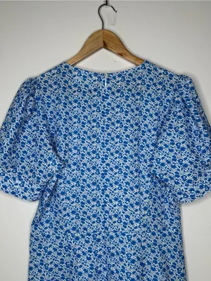 Tuckernuck Hyacinth House Blue Ditsy Floral Puff Sleeve Mini Dress Large thumbnail 11