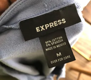 Express Baby blue y2k fitted long sleeve top half button slim fit tee tshirt (Size M) thumbnail 3