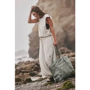 NEW Free People Movement Oatmeal Heather Throw and Go Onesie Jumpsuit XS thumbnail 2