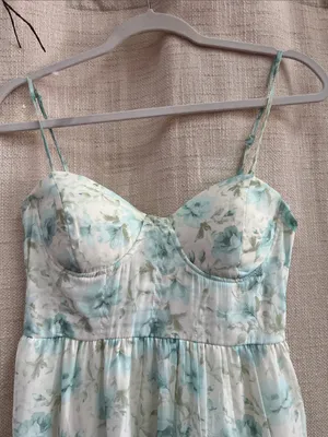 Floral Spaghetti Strap Corset Midi Dress Medium thumbnail 7