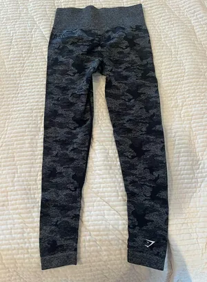 Gymshark Black and Gray Camo Leggings thumbnail 3