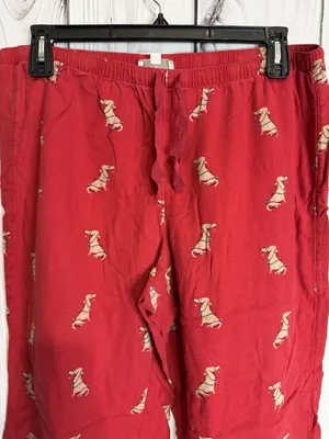 Loft Sleep Pajamas Sz Large 2-Piece Set Wiener Dog Christmas Lights Short Sleeve thumbnail 4
